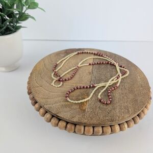 15🩷Peach & Cream Beaded Necklace 0.5oz